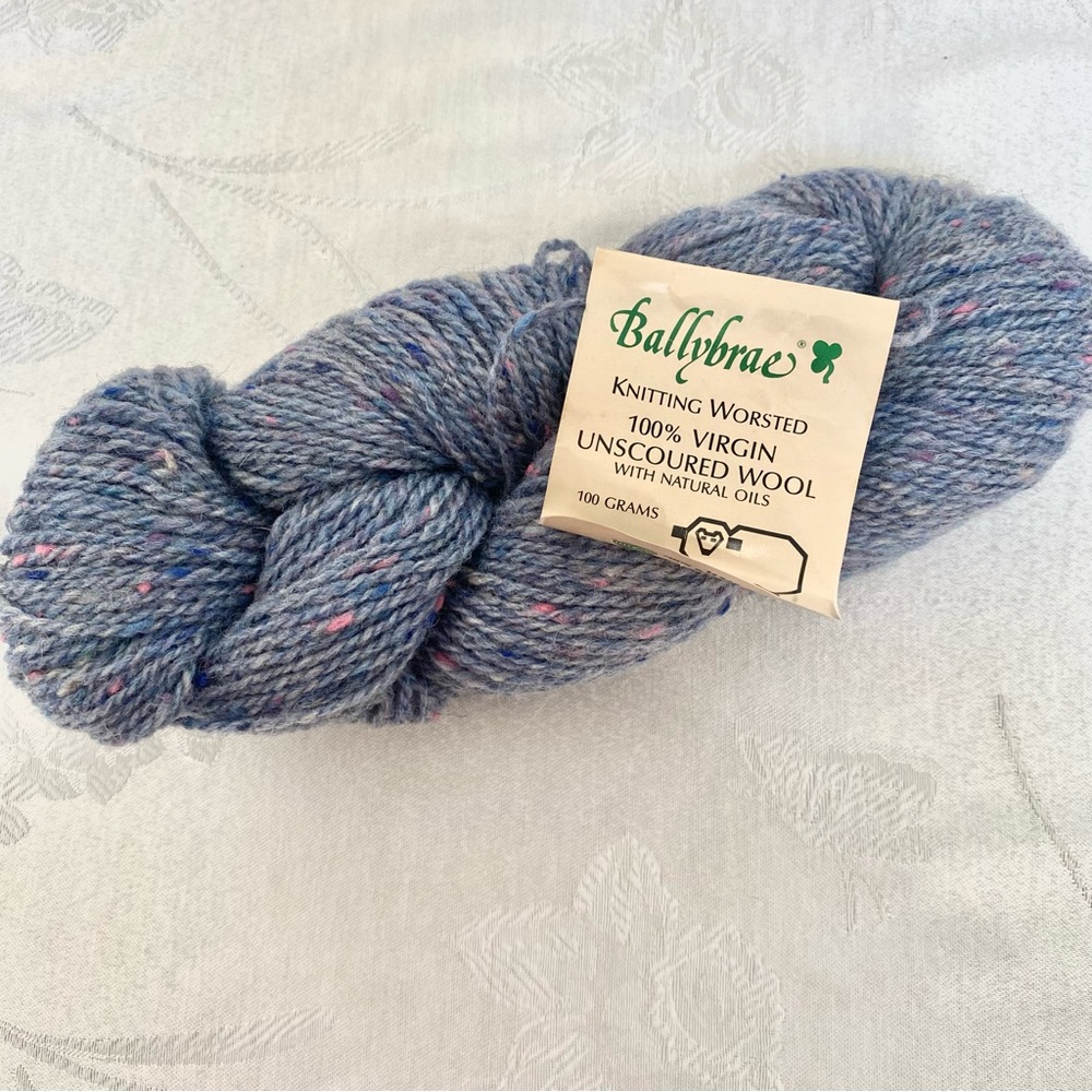Ballybrae Blue Tweed 100% Virgin Unscoured Worsted Wool with natural oils 100g